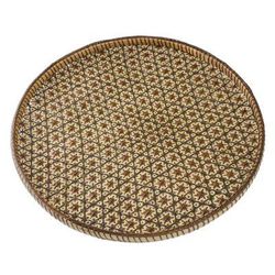 Presenting Pikul,'Handcrafted Woven Flower Motif Rattan Tray (11 inch)'