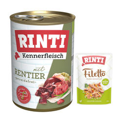 6 x 400 g RINTI Kennerfleisch + 100 g Filetto Buste in Gelatina gratis! - Renna