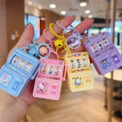 **Palm Mini Lottery Machine Fruit Machine Keychain Pendant Cartoon Rocking Fun Puzzle Gift For Friends
