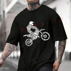 T-shirt haut de gamme pour les passionnés de moto, en coton, à manches courtes, décontracté, respirant, unisexe, pour l'été