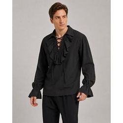 Medievale Rinascimento Camicia Lunghe Pirata Vichingo Costume Per uomo Vichingo Costumi da pirata Halloween Carnevale Performance LARP Fiera Rinascimentale Adulti Camicia