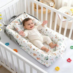 New Baby Nest Playpen Bed Infant Cotton Cradle Baby Toddler Bassinet Mattress Baby Nest for Infants 0-24 Months Boys Girls