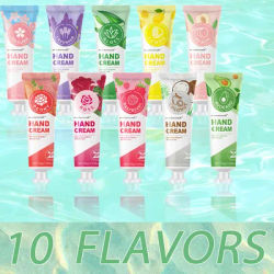 10 Fruit & Plant Essence Hand Cream Hydrating and refreshing, portable for travel, perfect gratitude gift