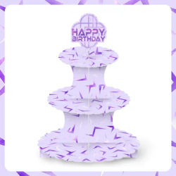 Kpop Purple Lightning Crack Design Cake Stand Birthday Party Decorats Music Party Birthday Decor Baby Shower Supplies