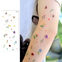 Vibrant Temporary Tattoos - Waterproof, Easy-to-Apply & Remove Stickers with Butterflies, Roses, Daisies & Sunflowers