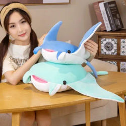 New Cartoon Fish Manta Ray Plush Toy Kawaii Devil Rajiformes Cute Mobulidae Plushies Pillow Stuffed Soft Marine Life Dolls Gifts