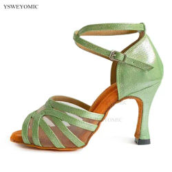 Chaussures de brevLatine à Talons Hauts pour Femme, Semelle Super Douce, Style Niket Extérieur, Vert Ange, Été et Automne