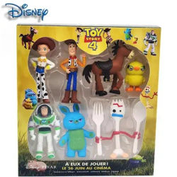 Disney Pixar 7pcs Toy Story 4 Action Figures Woody Jessie Buzz Lightyear Forky Pig Bear Figurine Model Doll Kids Birthday Gift