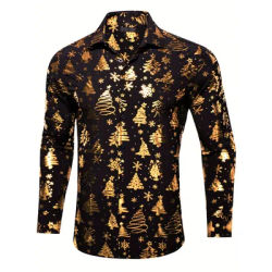 Chemise pour hommes sur le thème de noël, chemise formelle imprimée en 3D pour arbre de noël, haut décontracté à la mode pour hommes