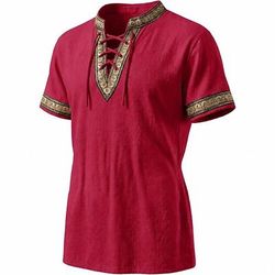 Retrò Vintage Medievale Rinascimento Tunica Maniche corte Pirata Vichingo Ranger Allacciato Costume Per donna Celtico Vichingo Costumi da pirata Halloween Carnevale Fiera Rinascimentale LARP Adulti