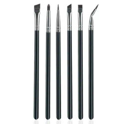 6pcs Fine Eye Makeup Brush Set Eyeshadow Eyeliner Eyebrow Concealer Brush for Tear Trough Detail