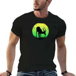 T-shirt à imprimé Impala vert, t-shirt en coton noir uni pour homme, t-shirt décontracté et amusant pour homme, t-shirt en coton