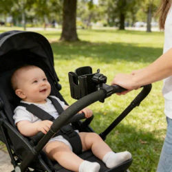 2-in-1 Universal Stroller Water Cup Holder with Phone Holder Drink Coffee Bottle Holder for Bike Wheelchair Stroller Accessories