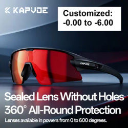 Kapvoe Prescription Cycling Glasses One-piece Molding Sports Sunglasses Customize Eyewear Sports Bike Goggles for Men Women