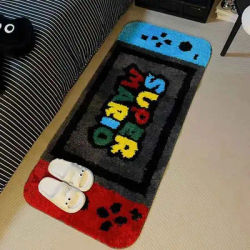 Simulation Game Console Imitation Cashmere Carpet Cartoon Game Floor Mat Bedroom Living Room Sofa Bedside Non-slip Soft Carpet