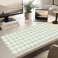 Tapis de souris vert à carreaux, impression sur demande, personnalisé, nouveau, grand tapis de souris XXL, tapis de souris doux antidérapant pour ordinateur de bureau