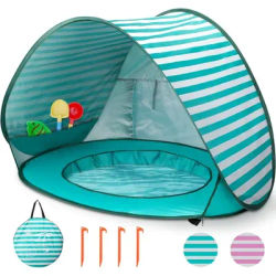 Pop Up Baby Beach Tent Shade Pool Portable UV Protection Sun Shelter for Infant Outdoor Child Swimming Pool Tent with Water Hole