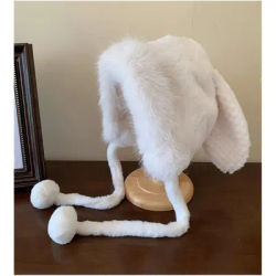 Nouveau Chapeau d'hiver chaud laine Protection des oreilles oreilles d'ours chapeau laçage velours seau chapeau femmes