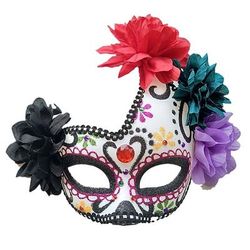 Maschera Teschio di zucchero messicano Cosplay Viva Messico Adulti Per uomo Per donna martedì grasso Festa dell'Indipendenza del Messico Giorno dei Morti Costumi di Halloween facili Vestirsi