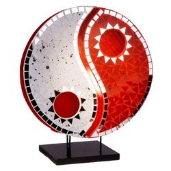 Woru Lampada da tavolo Ying Yang, Rosso, Soggiorno / Sala da pranzo, Metallo, Design, Lampada da tavolo