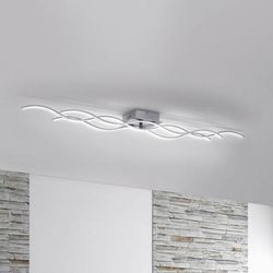 JUST LIGHT. GmbH Plafoniera a LED Wave, Alluminio / Grigio / Zincato, Soggiorno / Sala da pranzo, Alluminio, Moderno, Plafoniera LED