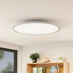 Plafoniera a LED Narima Lindby, Alluminio / Grigio / Zincato, Cucina, Plastica, Moderno, Plafoniera LED