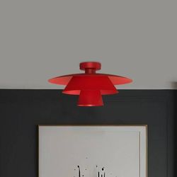 Plafoniera soffitto Plato Luminex, dimmerabile, Rosso, Soggiorno / Sala da pranzo, Metallo, Moderno, Plafoniera