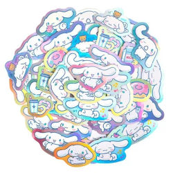 30Pcs Cinnamoroll Laser Stickers, Cute Cartoon Waterproof Decorative Stickers, Suitable for Decorating Mobile Phones, Water Bottles, Journals, and Luggage