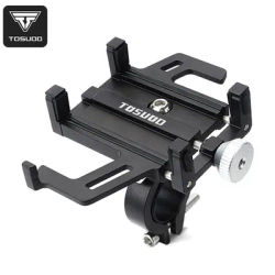 TOSUOD Bicycle Phone Holder Aluminum Alloy 360° Rotatable Cycling Phone Holder For Mountain Bike Stable Five Claws Bike Holder