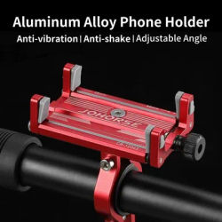 Universal Bicycle Mobile Phone Holder for Adjustable Aluminum Alloy Cell Phone Holder Scooter Bike Stand Bracket Mount Base Clip