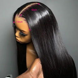 30 Inch Transparent HD Lace Wig 13x6 Human Hair Straight Lace Front Wigs Human Hair 100% For Black Women Pre Plucked With Baby Hair Glueless Brazilian Raw Hair Wigs Natural Black Cheap Wigs On