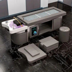 Customizable Stainless Steel Shampoo Bed Moxibustion Massage Table Hair Washing Chair For Beauty Salon Spa Furniture