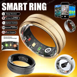 Nouvelle bague connectée 2026 Bluetooth avec moniteur de fréquence cardiaque et de température corporelle, analyse de santé IA, étanche 5ATM, pour hommes et femmes