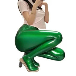 Pantalon en latex, pantalon slim en caoutchouc pour soirée, taille haute, fait main, costumes de cosplay pour femmes, sur mesure