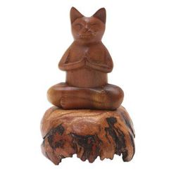 Morning Meditation,'Unique Meditating Cat Sculpture'