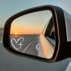 4 cuori adesivi per auto con croce, adesivo per specchietto retrovisore con motivo, decalcomania per specchietto retrovisore, decalcomania in vinile fustellata, accessori esterni universali per auto,