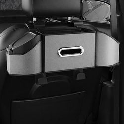 Organizer e contenitore portaoggetti per auto, contenitore multifunzionale per schienale del sedile auto con porta fazzoletti e 2 portabicchieri. ganci per borse, organizer per sedile posteriore auto