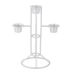 Glowing Elegance,'Silver Powder Coated Iron Candle Holder Crafted in India'