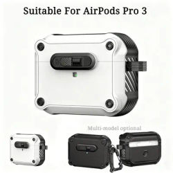 Coque de protection antichoc en PC avec crochet pour AirPods Pro 3, compatible avec AirPods 1, 2, 3, 4, Pro ou Pro 2e génération