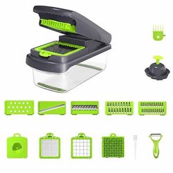 tritaverdure affettatrice, taglia cipolle, taglia alimenti con lame in acciaio inox, lavabile in lavastoviglie per la preparazione dei pasti
