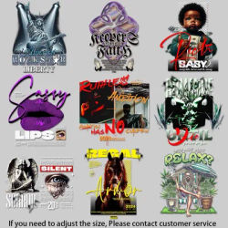 Trendy Heat Transfer Decals: Robot, Cool Kid, Angel & Relax Designs for DIY Apparel, Pillows - Strong Adhesive & Vibrant Colors
