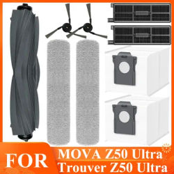 Accessories Fit For MOVA Z50 Ultra /Trouver Z50 Ultra Robot Vacuum Roller Main Brush Cloth Dust Bag Edge Brush Filter
