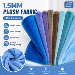 Hot selling 1.5mm mink scarf fabric 45x50cm polyester fabric sewn, soft and comfortable, suitable for plush toys and pillows