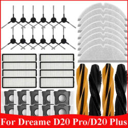 Fit For Dreame D20 Pro/D20 Plus Accessories Robot Vacuum Cleaner Main Side Brush Mop Cloth HEPA Filter Replacement Spare Parts