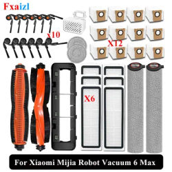 For ( Xiaomi Mijia Robot Vacuum 6 Max / PV11GL / PV11CN ) Vacuum Cleaner Parts Main Side Brush Mop Dust Bag Filter Accessories