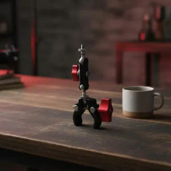 1 ensemble d'accessoires de photographie : pince métallique super robuste avec double rotule et bras magique pour moniteur, lumière, micro et support de téléphone