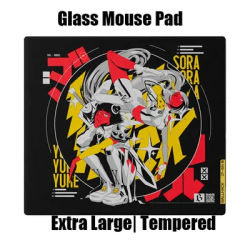 Tapis de souris en verre WALLHACK SP004 ARCADE TWINS, tapis de bureau extra large pour jeux E-Sports FPS, accessoires de tapis de souris personnalisés pour le bureau