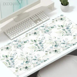 Tapis de souris de jeu feuilles de plantes vertes XL tapis de souris d'ordinateur personnalisé tapis de jeu XXL tapis de bureau en caoutchouc naturel tapis de souris de bureau souple