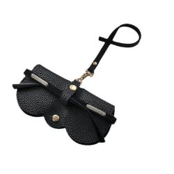 Étui à lunettes en PU - Porte-lunettes portable - Housse de protection pour lunettes de soleil - Clip à lunettes mignon - Pochette simple pour lunettes pour femme