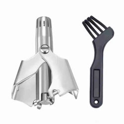 Tondeuse manuelle en acier inoxydable pour le nez et les oreilles, rasoir portable lavable pour hommes
